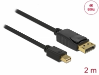 Delock Cable Mini DisplayPort 1.2 male > DisplayPort male 4K 60 Hz 2.0 m