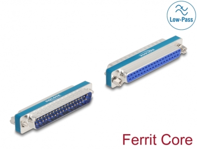 Delock RF/EMI Interference Suppression Filter D-Sub 37 pin male to female with low-pass inductive