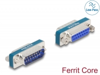 Delock RF/EMI Interference Suppression Filter D-Sub 15 pin male to female with low-pass inductive