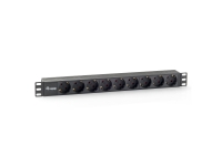 Equip Steckdosenleiste 19"(1HE)9fach Schukon,1,8m Kabel sw