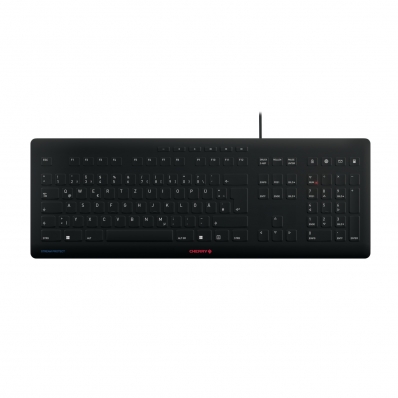 CHERRY TAS STREAM PROTECT KEYBOARD Corded DE-Layout schwarz