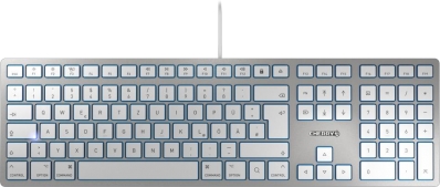 CHERRY TAS KC 6000 SLIM FOR MAC Corded DE-Layout weiß/silber