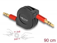 Delock Audio Retractable Cable 3.5 mm 3 Pin Stereo jack male to male 90 cm
