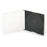 CD/DVD vāciņš 1-vietīgs plāns, 5.2mm, melns, 56620
