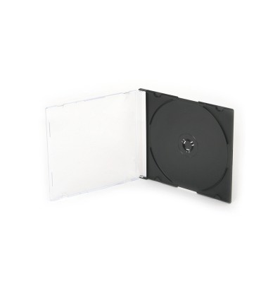 CD/DVD vāciņš 1-vietīgs plāns, 5.2mm, melns, 56620
