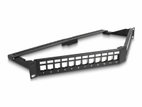 Delock 19″ Keystone Patch Panel 24 port with strain relief 1U angled black