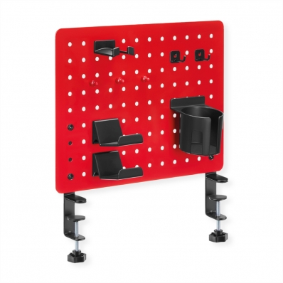 VALUE Gaming-/Office Clamp Mount Pegboard, red