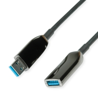 ROLINE USB 3.2 Gen 1 Extension Cable, 1 Port, AOC, M/F, black, 10 m
