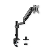 VALUE Single Monitor Arm, Pole Mount, 4 Joints, Desk Clamp