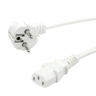 ROLINE GREEN Power Cable, straight IEC Connector, white, 1.8 m