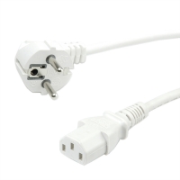 ROLINE GREEN Power Cable, straight IEC Connector, white, 0.8 m