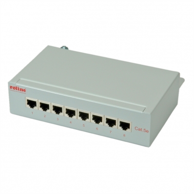 ROLINE Cat.5e (Class D) Wall Mount Patch Panel, 8 Ports, STP, grey