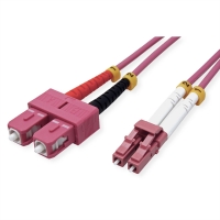 VALUE Fibre Optic Jumper Cable, 50/125µm, LC/SC, OM4, violet, 2 m
