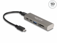 Delock 3 Port USB 10 Gbps Hub including SD and Micro SD Card Reader with USB Type-C™ connector