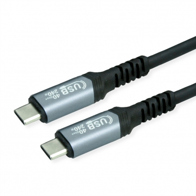 VALUE Cable USB4 Gen3x2, with Emark, C–C, M/M, 240W, black, 0.8 m