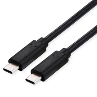 ROLINE Cable USB4 Gen3x2, with Emark, C–C, M/M, 100W, black, 0.5 m