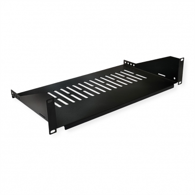 VALUE 19"-Fixed Shelf, 485 x 250mm, max. 10kg, 2U, black