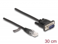 Delock Cable RJ45 plug to Serial RS-232 D-Sub 9 male 30 cm black