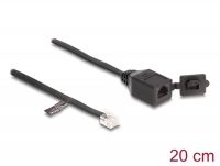 Delock Cable RJ12 plug to RJ12 jack with protective cap 20 cm black
