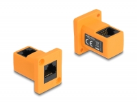 Delock D-Type Module RJ45 jack to jack 90° angled orange