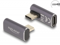 Delock USB Adapter 40 Gbps USB Type-C™ PD 3.0 100 W male to female rotated angled left / right 8K 60 Hz metal