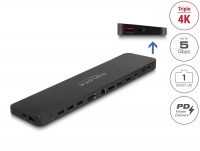 Delock USB Type-C™ Triple Display Docking Station with DisplayLink® 4K / USB 5 Gbps / LAN / SD / Audio / PD 80 W
