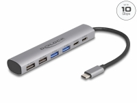 Delock 6 Port USB Hub with 4 x USB Type-A female and 2 x USB Type-C™ female