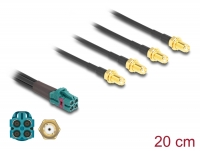 Delock Cable Mini FAKRA Z jack quad to 4 x SMA jack A-Type