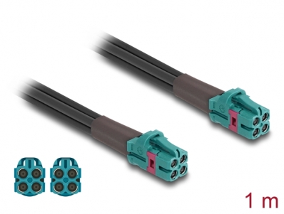 Delock Cable Mini FAKRA Z jack quad to Mini FAKRA Z jack quad B-Type