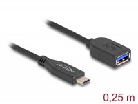 Delock USB 10 Gbps Coaxial Cable USB Type-C™ male to Type-A female 25 cm