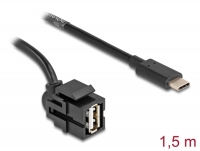 Delock Keystone Module USB 2.0 A female to USB Type-C™ male 250° with cable 1.5 m