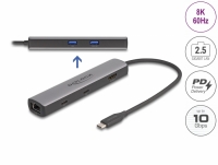 Delock USB 40 Gbps USB Type-C™ Docking Station 8K - HDMI / USB 10 Gbps / 2.5 Gigabit LAN / PD 3.0 100 W