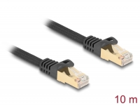 Delock RJ45 Network Cable with braided jacket Cat.6A S/FTP plug to plug 10 m black