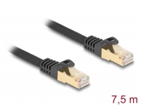 Delock RJ45 Network Cable with braided jacket Cat.6A S/FTP plug to plug 7.5 m black