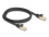 Delock RJ45 Network Cable with braided jacket Cat.6A S/FTP plug to plug 1 m black