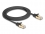 Delock RJ45 Flat Network Cable with braided jacket Cat.6A S/FTP plug to plug 2 m black