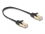 Delock RJ45 Flat Network Cable with braided jacket Cat.6A S/FTP plug to plug 0.25 m black