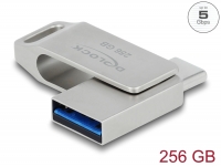 Delock USB 5 Gbps USB-C™ + Type-A Memory Stick 256 GB - Metal Housing