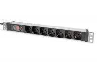 Digitus Socket strip with aluminum profile and surge protection, 7-way Italian output, 2 m cable Italian plug