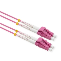 VALUE FO Jumper Cable 50/125µm OM4, LC/LC, Low-Loss-Connector, violet, 1 m