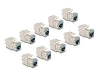 Delock Keystone Modul RJ45 jack to LSA Cat.6A toolfree grey set 10 pieces