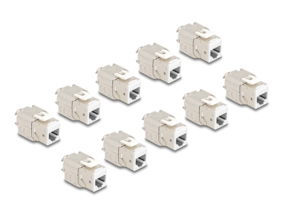 Delock Keystone Modul RJ45 jack to LSA Cat.6A toolfree white set 10 pieces