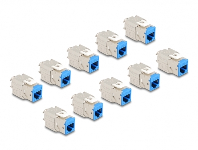 Delock Keystone Modul RJ45 jack to LSA Cat.6A toolfree blue set 10 pieces