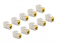 Delock Keystone Modul RJ45 jack to LSA Cat.6A toolfree yellow set 10 pieces