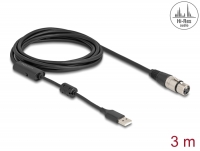 Delock High-Res Audio Converter Cable XLR 3 pin to USB Type-A analogue to digital 3 m