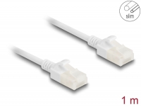 Delock RJ45 Network Cable Cat.6A plug to plug with robust latch for industrial use U/UTP Slim 1 m white