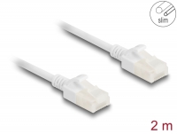 Delock RJ45 Network Cable Cat.6A plug to plug with robust latch for industrial use U/UTP Slim 2 m white