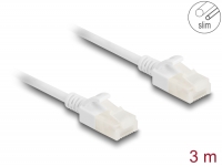 Delock RJ45 Network Cable Cat.6A plug to plug with robust latch for industrial use U/UTP Slim 3 m white