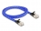 Delock RJ45 flat network cable with braided coating Cat.6A U/FTP 1 m blue