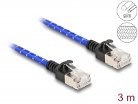 Delock RJ45 Network Cable with braided coating Cat.6A U/FTP Slim 3 m blue